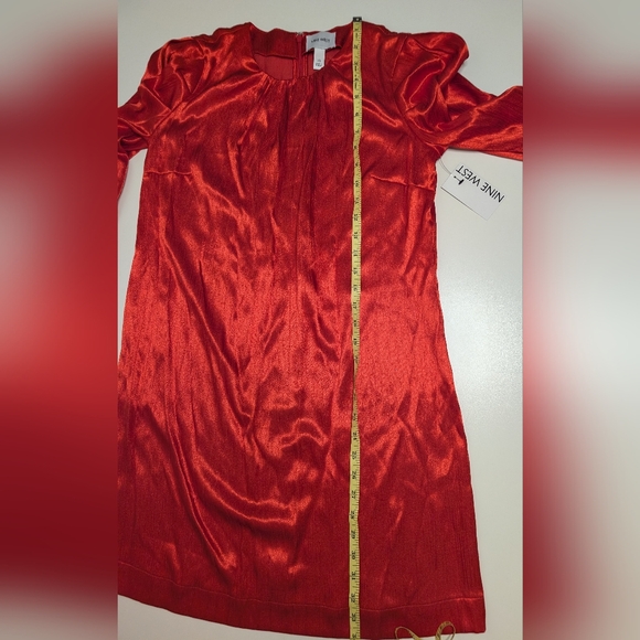 NWT Nine West XS Womens Red Long Sleeve Dress 'Luxe Animal' - Picture 11 of 13